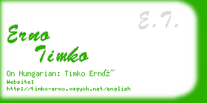 erno timko business card